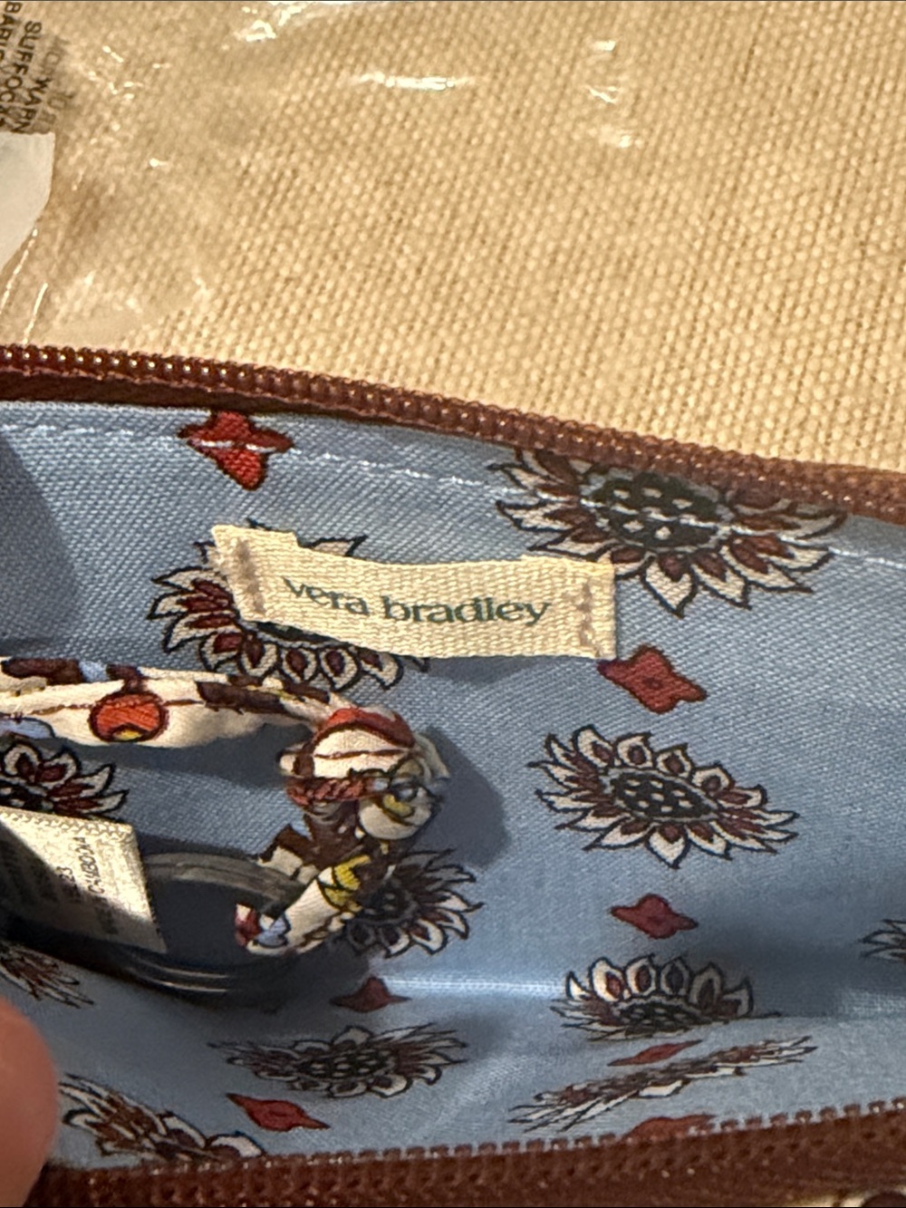 Vera Bradley Zip Card Pouch In Marrakesh Vines Cream/NWT - Picture 6 of 8